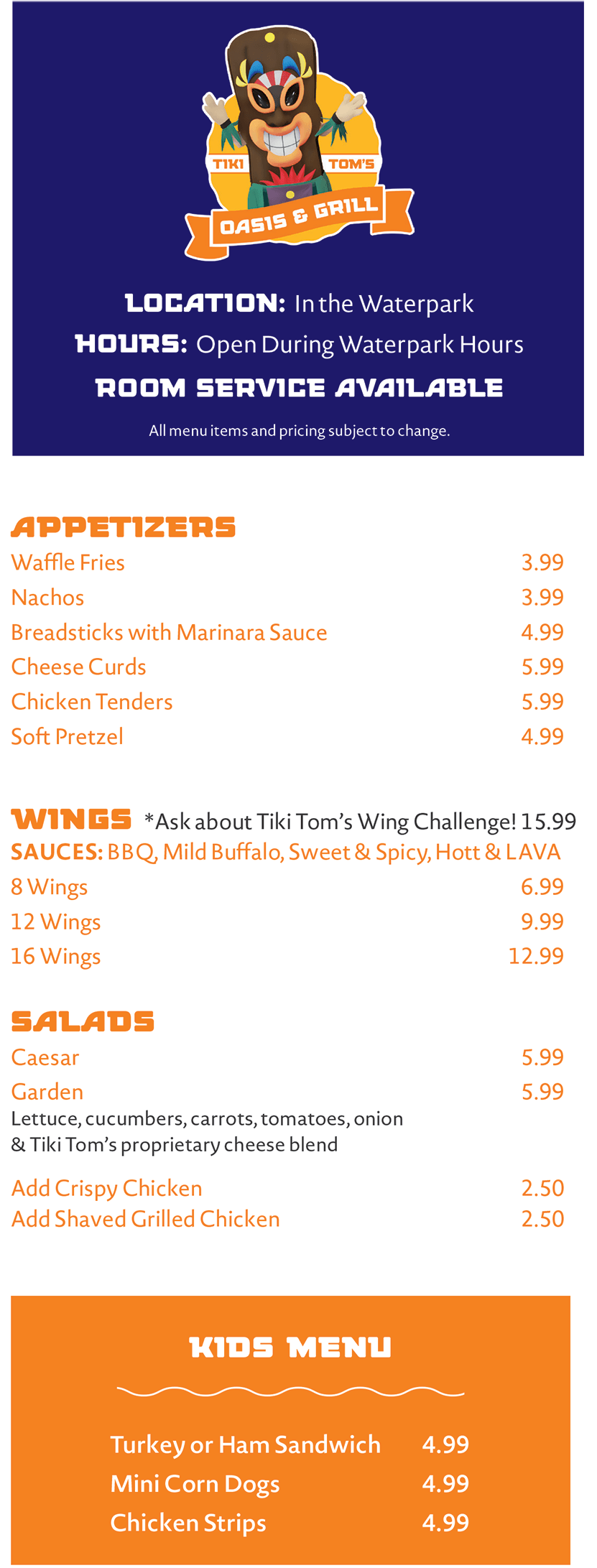 Grill Menu - Page 1